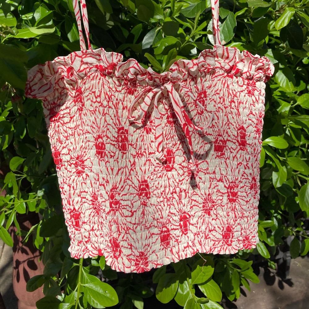 SOLD Reformation Carlotta Smocked Crop Top